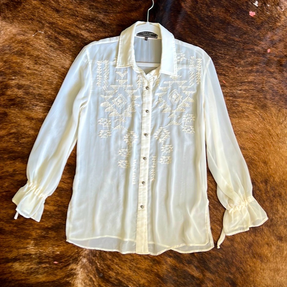 Double D Ranch Southwest Embroidered Top